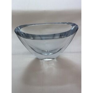 Asta Stromberg Strombergshyttan Sweden Early 1960's Crystal  Vase Signed 9" 6LBS